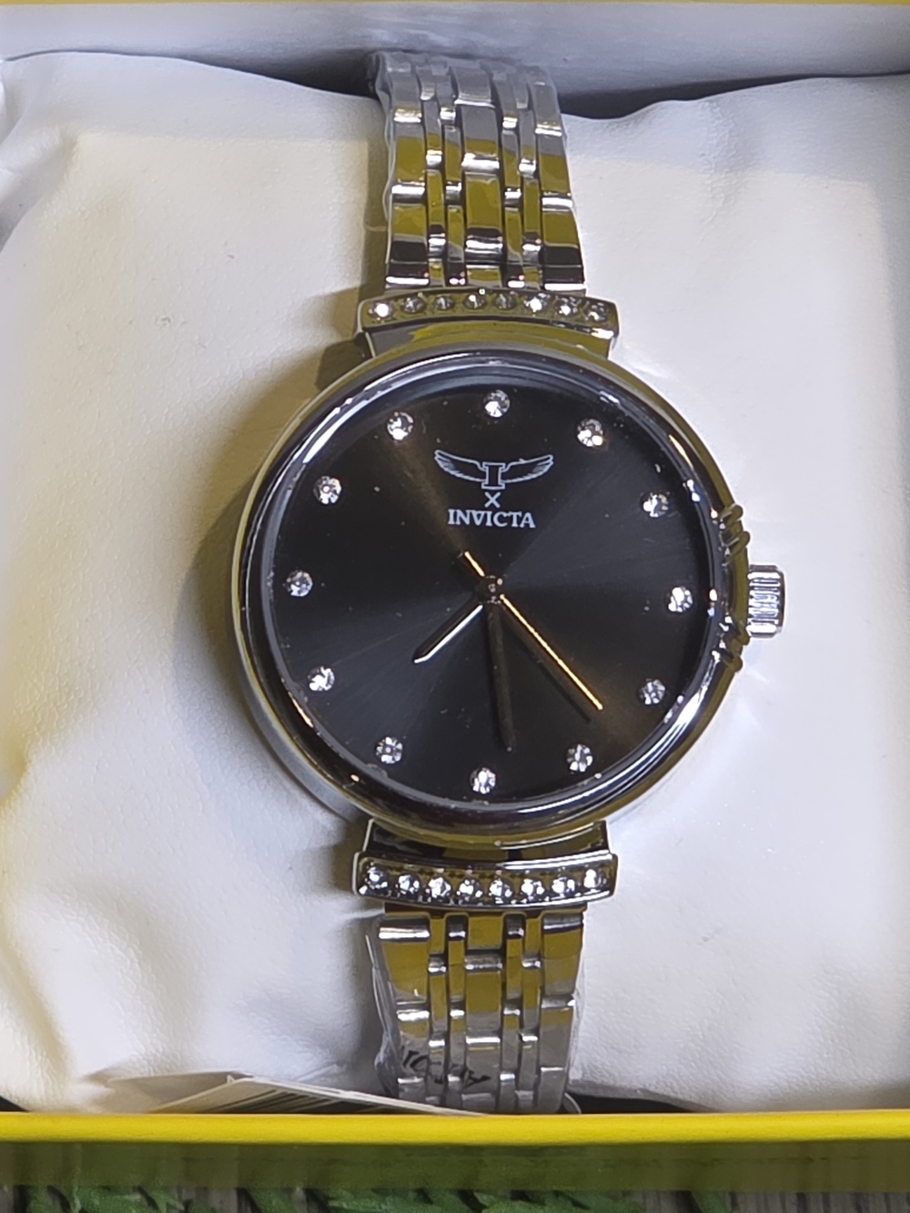 Invicta Angel Women's Watch - 34mm, Silver w/ Black Dial